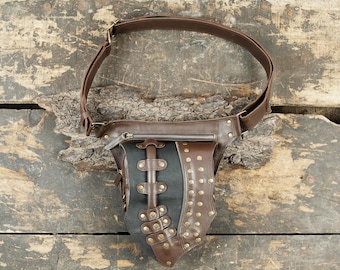 Handmade Leather Festival Belt Bag: Unisex Utility Fanny Pack