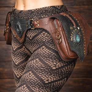 Leather Utility Belt Bag | Festival Fanny Pack | Travel Hip Bag | Pocket & Pouch for unisex