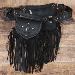 Handgefertigte Leder Bauchtasche mit Verstellbaren Gürtel, Festival Fanny Pack, Leder Hüfttasche,