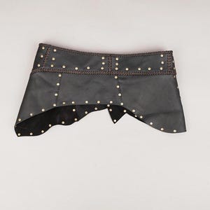 Handmade Leather Mini Skirt and Belt,  Festival Fanny Pack, Leather Skirt Belt, Gift for her, Stylish Wear, Trendy Fashion,