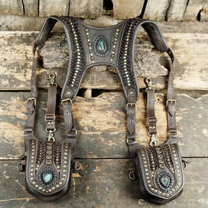 Genuine leather holster bag | holster bag | travel bag | shoulder bag | Adjustable straps | Utility Holster | Burning Man holster |