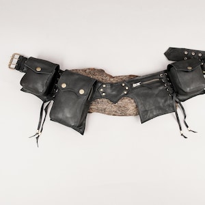 Functional gemstone waist belt || Bohemian style leather belt || leather waist pouch || Premium leather belt for Unisex ||