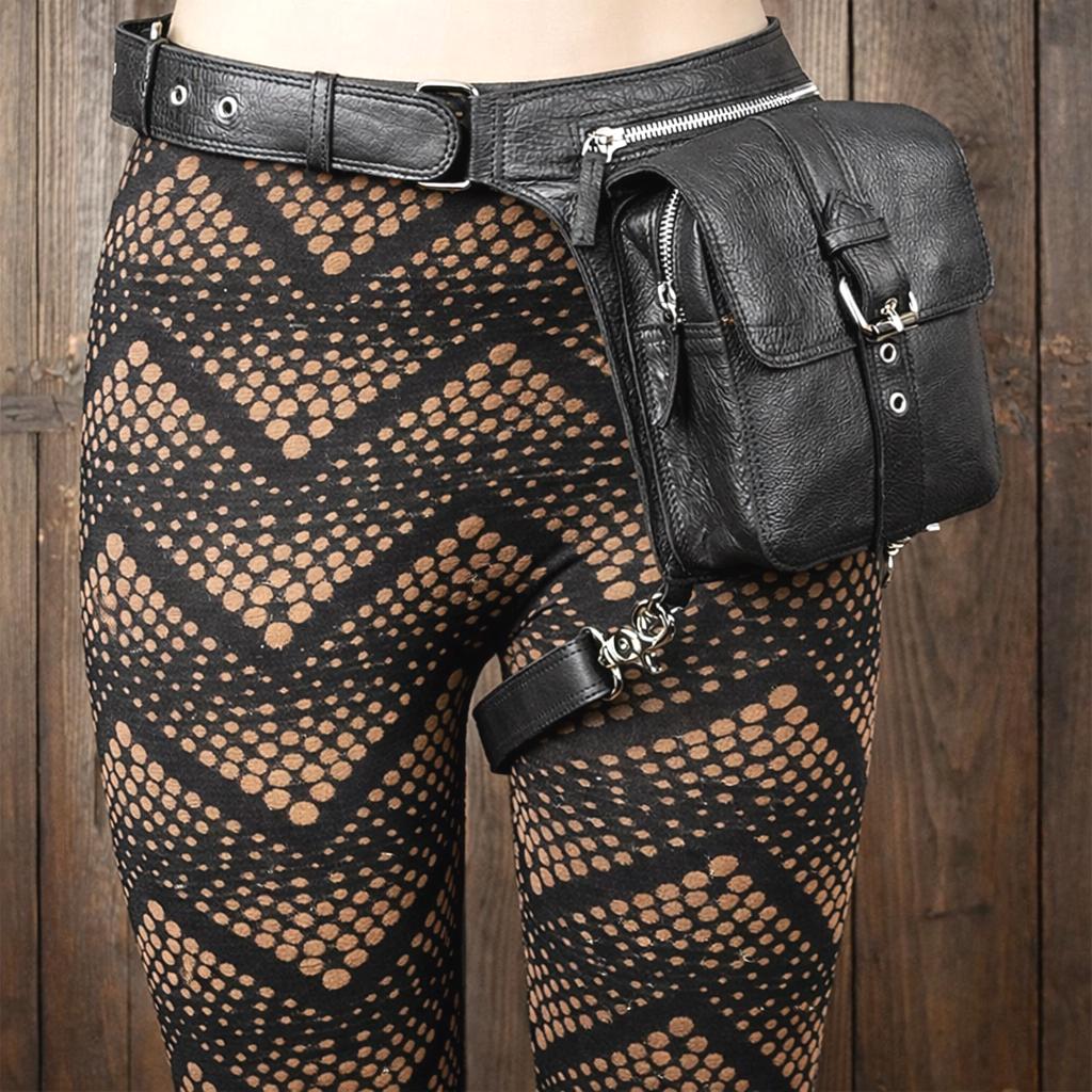Buy Black Leather Leg Bag With Adjustable Strap, Utility Waist Thigh ...