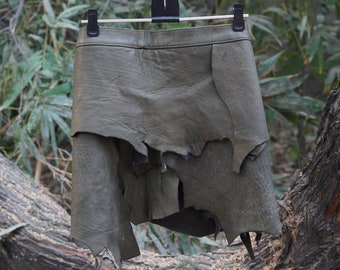 Handmade Leather Adjustable skirt, Multi-layered with pocket, Hippie, Boho, Gipsy, Tribal fusion
