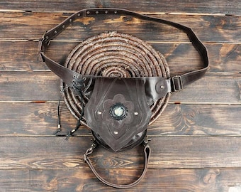Leather Thigh Bag: Steampunk Festival Biker Belt With  display picture 2