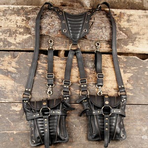 Leather holster bag || Festive Leather Holster || Adjustable Leather Holster || Utility Holster Bag || Burning Man holster for Unisex ||