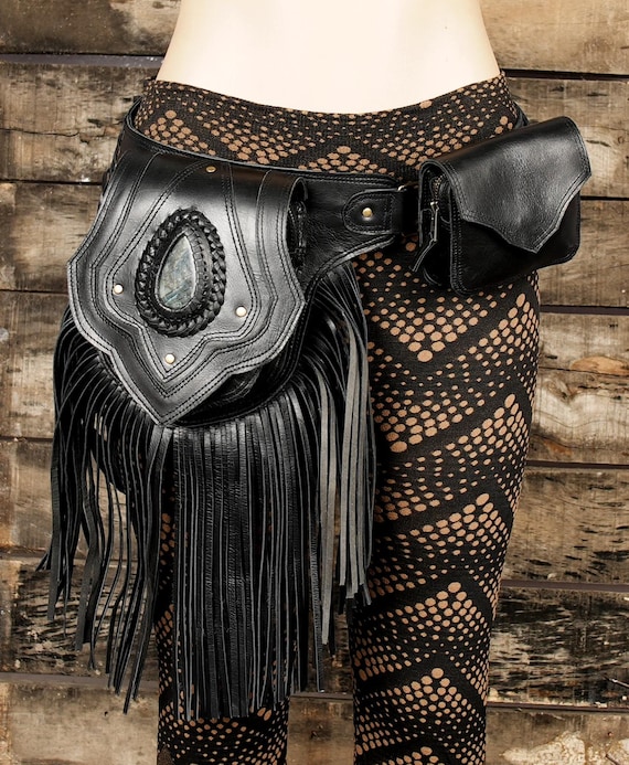 Handmade Leather Waist Bag With Adjustable Belt || Festival