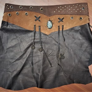 Handmade Leather Skirt with Labradorite Stone For Women & Girls
