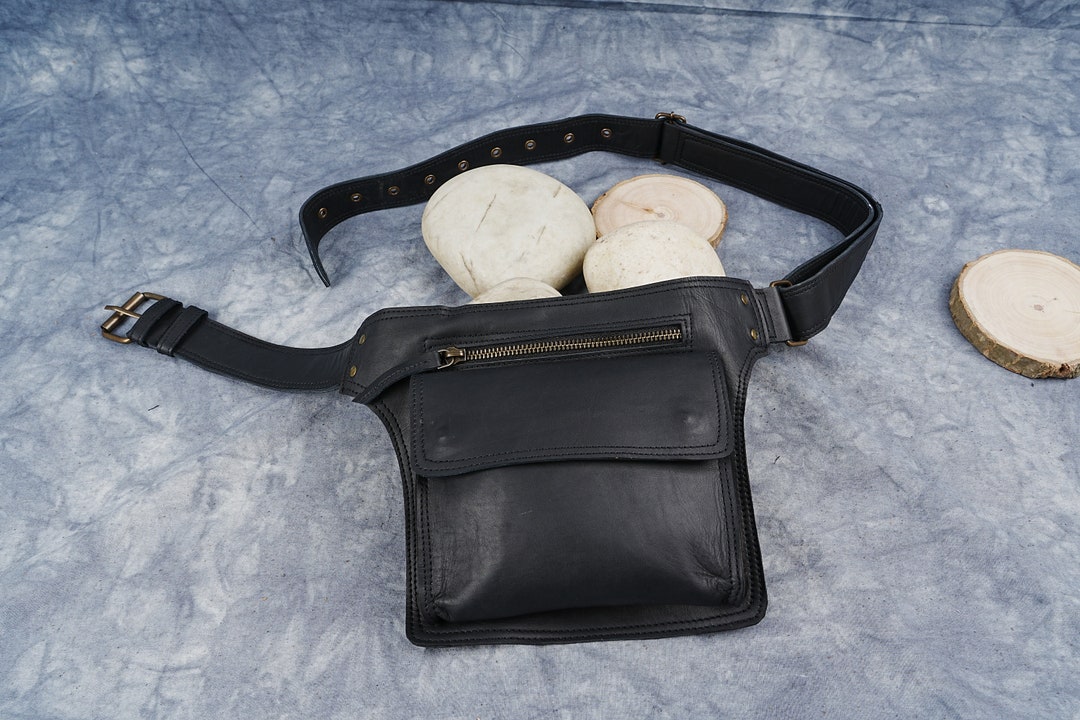 Handcrafted Suede Leather Fanny Pack / Waist Belt Bag