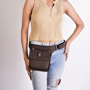 Handgefertigte Leder Gürteltasche mit verstellbarem Gürtel, Festival Fanny Pack, Leder Crossbody Bag, Geschenk für Sie