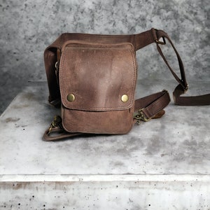 Handmade Leather Waist Bag With Adjustable Belt, Festival Fanny Pack ...