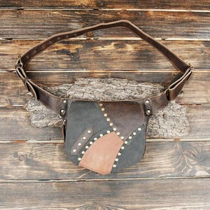 Handmade Leather Waist Bag with Adjustable Belt || Festival Fanny Pack || Leather Hip Bag For Unisex || Utility Leather Belt ||