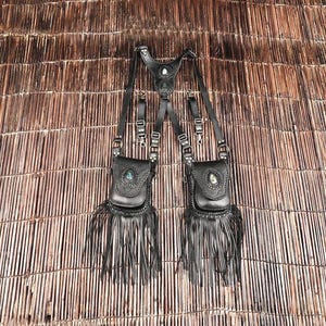 Leather Holster Bag, Leather Holster Belt, Festival Belt, Pocket Holster, Steampunk Accessories, Utility Holster Bag, Burning Man holster