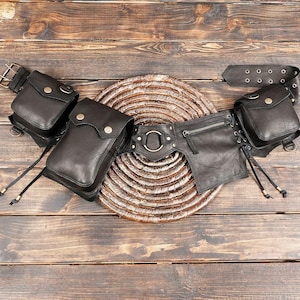 LeatherWaistBelt, Unisex bag, Leather pocket belt, Bags Purses, Steampunk bag, Everyday Style, Durable Leather Belt,