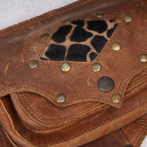Bolso de cintura de cuero hecho a mano con cinturón ajustable, paquete de fanny festival, bolso de cadera de cuero, regalo para ella imagen 3