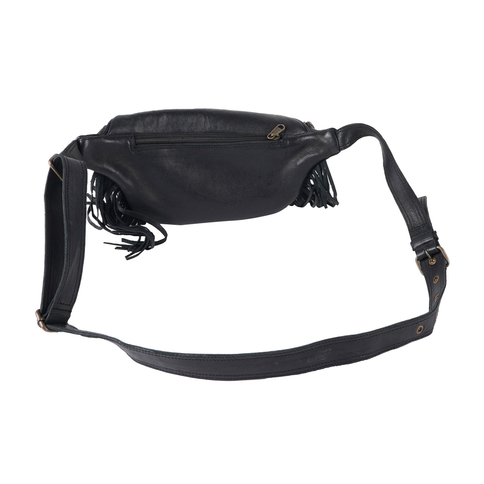 Black Leather Utility Belt Pouch Leather Pocket Belt With Etsy