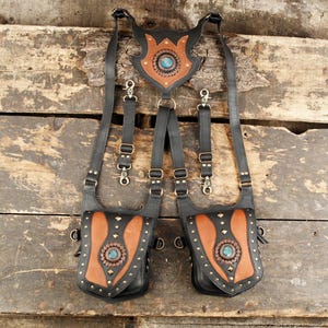 Handcrafted Leather Holster || Adjustable Leather Holster || Burning Man holster || Leather Holster Bag || Festival Holster for Unisex ||