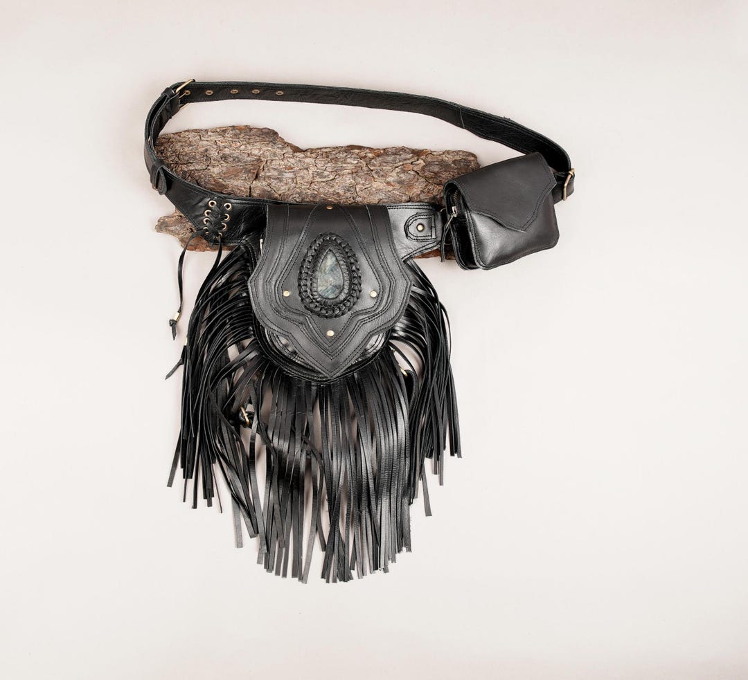 Handmade Leather Waist Bag With Adjustable Belt || Festival