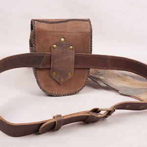 Handmade Leather Waist Bag With Adjustable Belt, Festival Utility Bag ...