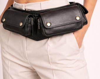 Handmade leather hip belt || Travel Belt || Pocket Belt || Leather Utility Belt || Utility Belt || Bum bag || Leather Pocket Belt ||