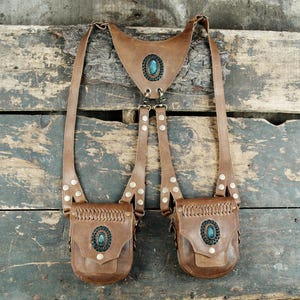 Genuine leather holster bag | holster bag | travel bag | shoulder bag | Adjustable straps | Utility Holster | Festival Leather Holster |