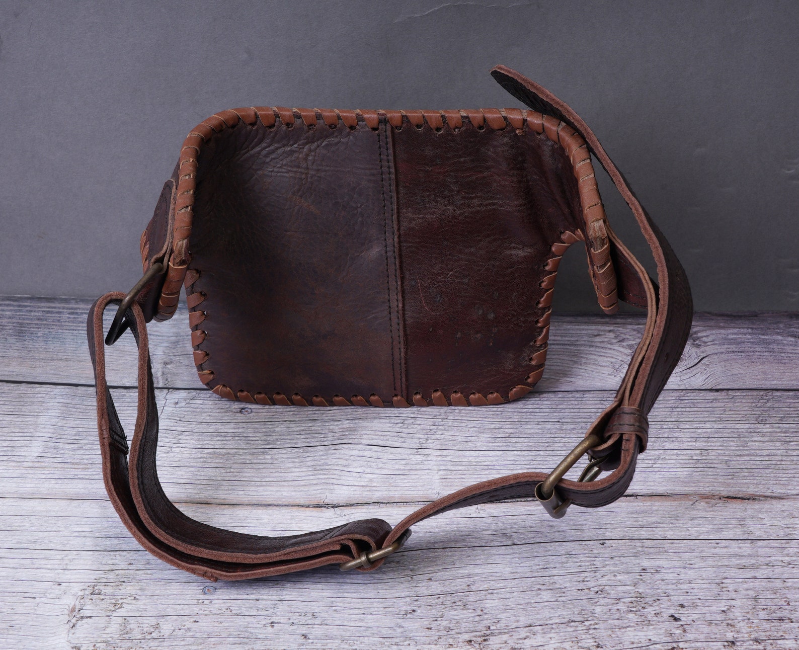 Handmade Leather Waist Bag With Adjustable Belt Festival - Etsy