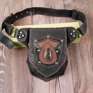 Handgefertigte Leder Einseitige Edelstein Gürteltasche, Festival Fanny Pack, Hip Bag Geschenk für sie
