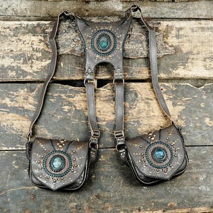Genuine leather holster bag || holster bag || travel bag || shoulder bag || Adjustable straps || Utility Holster || Burning Man holster ||
