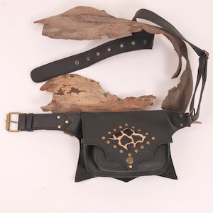 Schwarze Gürteltasche, Gürteltasche für Damen und Herren