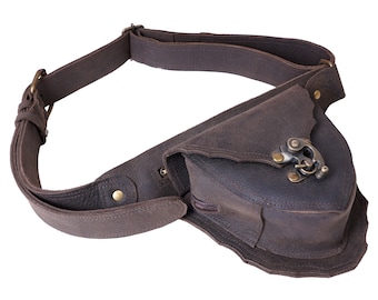 Leather Belt Bag | Leather Utility Belt | Leather Fanny Pack | Smartphone Pocket