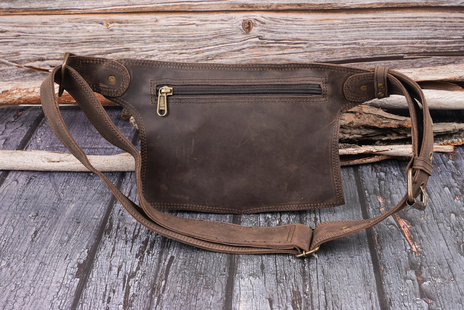 Handmade Leather Utility Belt Pouch in Brown Festival Fancy - Etsy