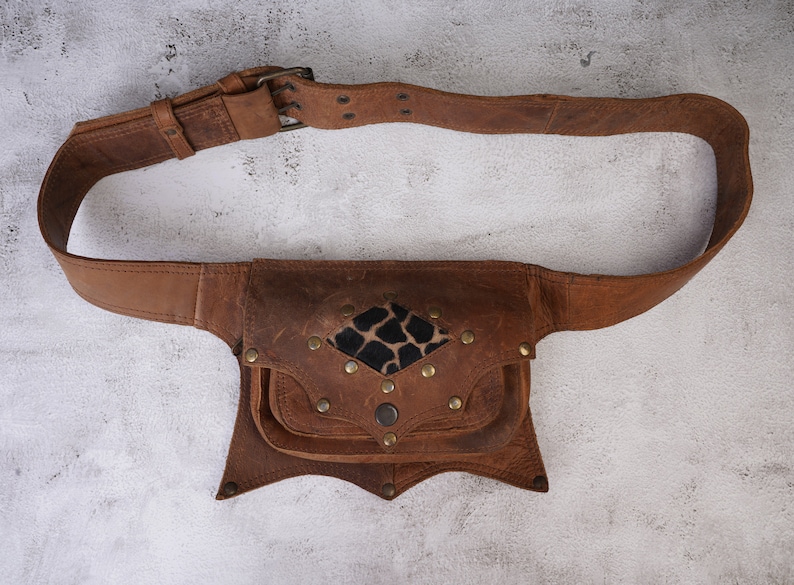 Bolso de cintura de cuero hecho a mano con cinturón ajustable, paquete de fanny festival, bolso de cadera de cuero, regalo para ella imagen 2