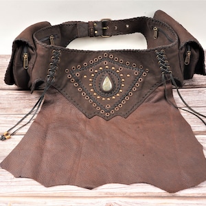 Handgemachte Leder Rock Gürteltasche mit Edelstein, Taille Tasche, Gürteltasche, Festival Gürteltasche für Frauen und Mädchen