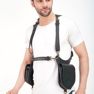 Dual Pocket Leather Holster with Gemstone (LT-NS-HLS-6009) main image 1