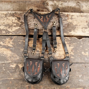 Leather Holster Bag || Handcrafted leather Holster || Adjustable straps || Burning Man holster for Unisex ||