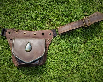 Leather belt bag- Medieval Belt Bag - Adjustable Viking Belt Pouch - Steampunk Belt Hippie Bag - Utility Hip Belt