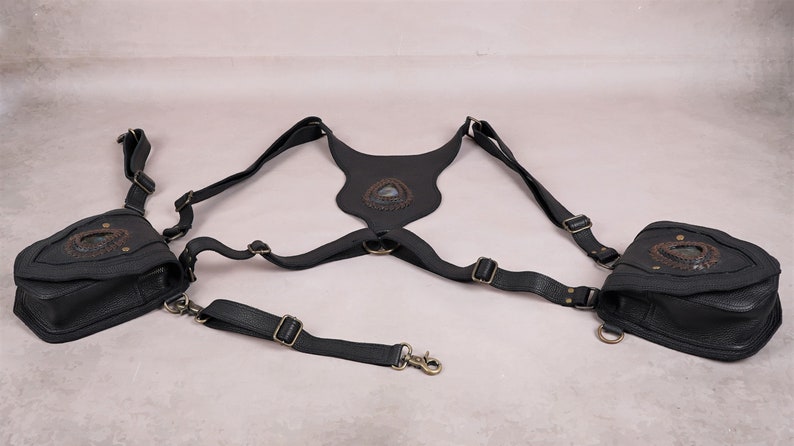 PHOENIX RISING LABRADORITE LEATHER HOLSTER BLACK