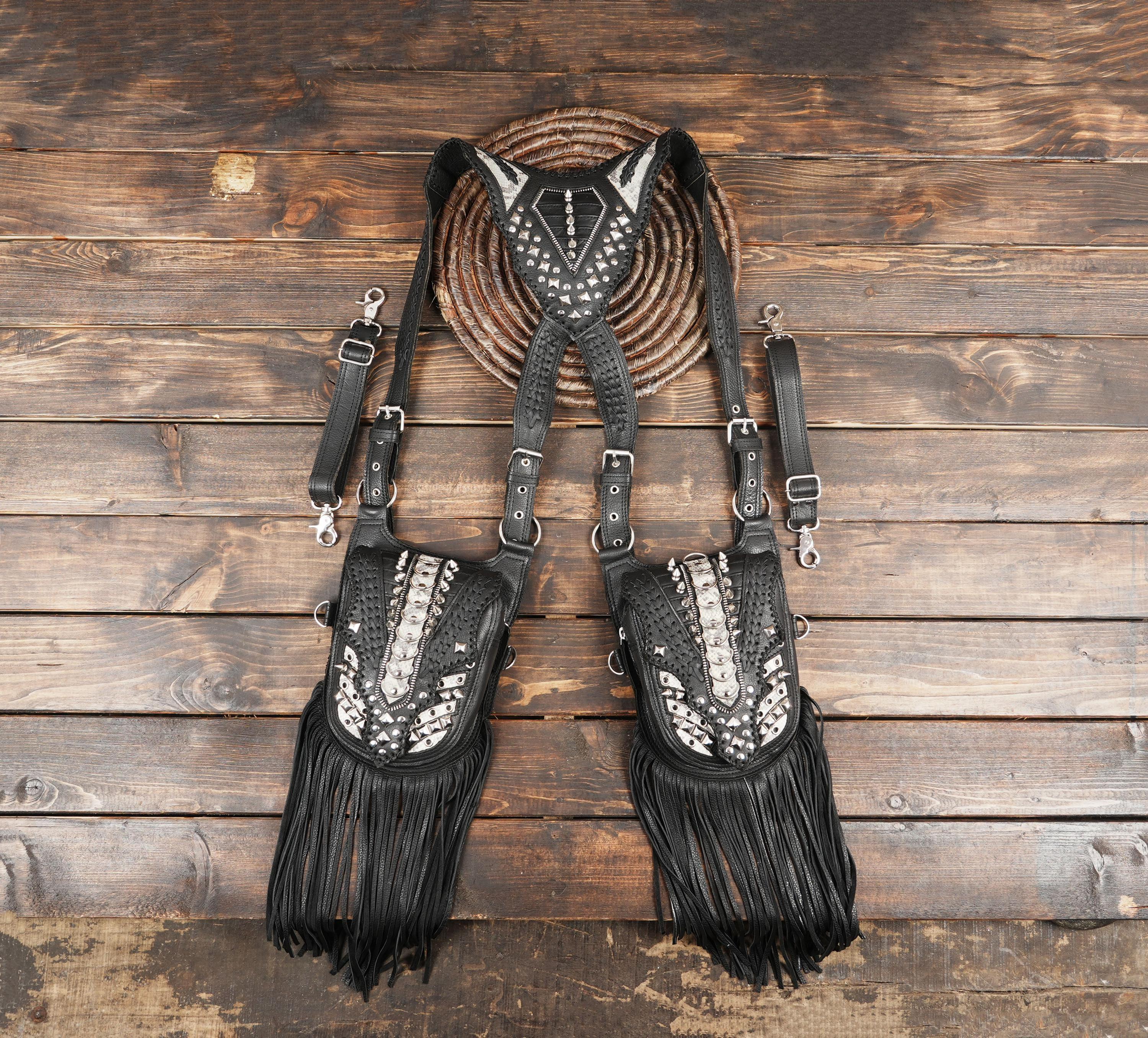 Elegant Black Fringe Belt with Studded Accents BCBGMAXAZRIA Black Fringe Studded Belt - Runway Catalog main image 3