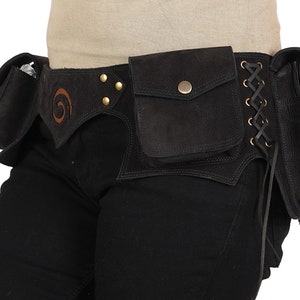 Handgefertigte Leder Gürteltasche mit verstellbarem Gürtel, Festival Utensil