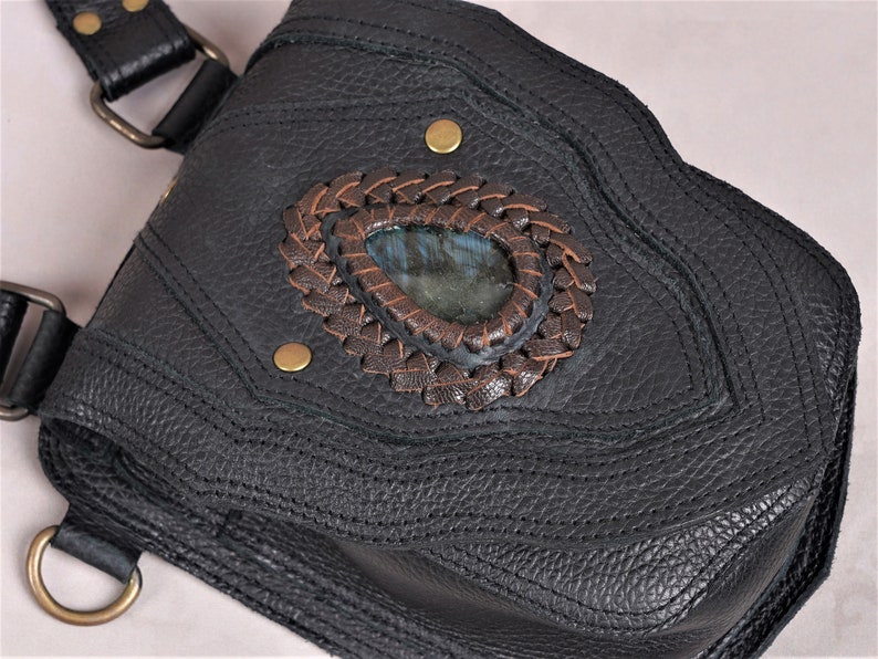 leather holster with laborite gems stone image 2