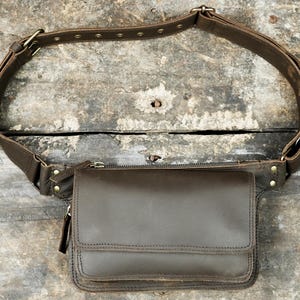 Handmade Leather Waist Bag with Adjustable Belt, Festival Utility Bag and Fanny Pack, Leather Hip Bag, Gift for her