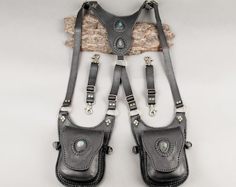 Genuine leather holster bag || holster bag || travel bag || shoulder bag || Adjustable straps || Utility Holster || Burning Man holster ||