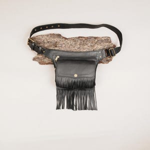 Handmade Leather Waist Bag with Adjustable Belt, Festival Fanny Pack, Leather Hip Bag, Gift for her