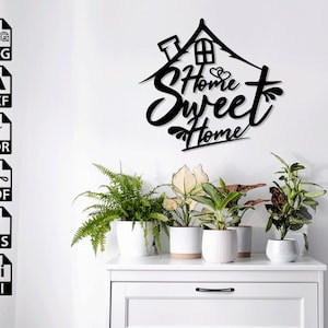 Home Sweet Home Laser Cut SVG DXF Files – Cricut, CNC, Wall Art, Vector, Template, Engraving, Instant Download