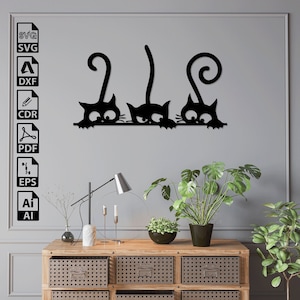 Arquivos SVG DXF de corte a laser de gato – Cricut, CNC, arte de parede, vetor, modelo, gravura, download instantâneo
