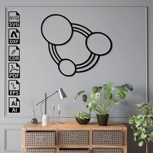 Geometric Wall Art SVG DXF Files: Laser Cut Template (Digital Download)