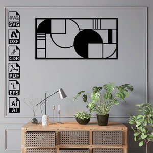 Modern Geometric Wall Decor Laser Cut SVG DXF Files – Cricut, CNC, Wall Art, Vector, Template, Engraving, Instant Download