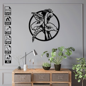 Arquivos SVG DXF de corte a laser de flores – Cricut, CNC, arte de parede, vetor, modelo, gravura, download instantâneo