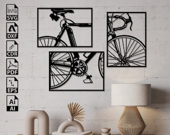 Bicycle Laser Cut Files: SVG, DXF, CNC, Wall Art (Digital Download)