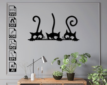 Cat Laser Cut Files: Wall Art, CNC, Cricut (Digital Download)